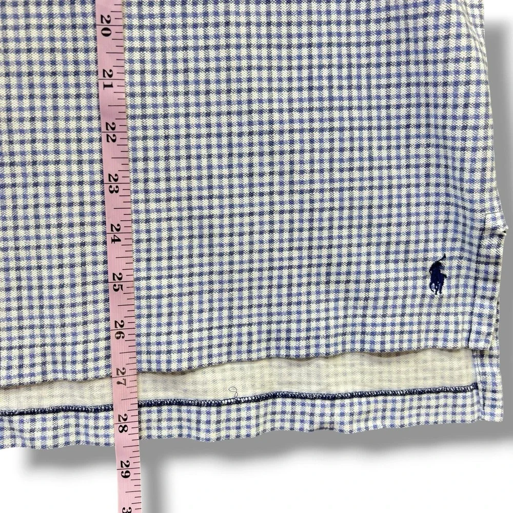 Polo Ralph Lauren Vintage Shirt Mens XL Blue Purple Checkered Pony Logo 90s Y2K